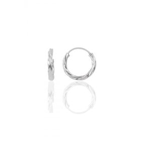 Söğütlü Silver Gümüş Rodyumlu 16 mm Burgu Halka Küpe