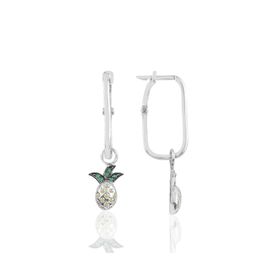 Söğütlü Silver Gümüş Rodyumlu Ananas Göçmen Küpe