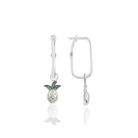 Söğütlü Silver Gümüş Rodyumlu Ananas Göçmen Küpe