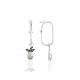 Söğütlü Silver Gümüş Rodyumlu Ananas Göçmen Küpe
