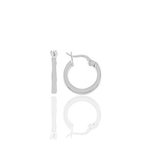 Söğütlü Silver Gümüş Rodyumlu Balta Kilit 17 mm Halka Küpe