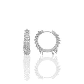 Söğütlü Silver Gümüş Rodyumlu Çılgın Halkalar Küpe
