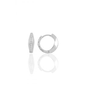Söğütlü Silver Gümüş Rodyumlu Modern Tasarımlı Halka Küpe