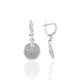 Söğütlü Silver Gümüş Rodyumlu Osmanlı Tuğralı Küpe
