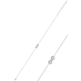 Söğütlü Silver Gümüş Rodyumlu Sonsuzluk Kolye Bileklik ve Küpe