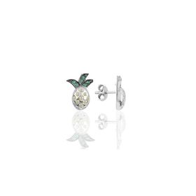 Söğütlü Silver Gümüş Rodyumlu Zirkon Taşlı Ananas Küpe