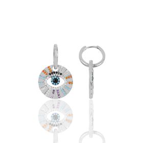 Söğütlü Silver Gümüş Rodyumlu Zirkon Taşlı Aura Küpe