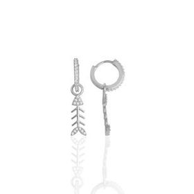 Söğütlü Silver Gümüş Rodyumlu Zirkon Taşlı Balık Kılçığı Küpe
