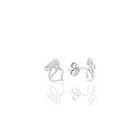 Söğütlü Silver Gümüş Rodyumlu Zirkon Taşlı Kedi Küpe