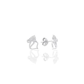 Söğütlü Silver Gümüş Rodyumlu Zirkon Taşlı Kedi Küpe