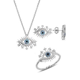 Söğütlü Silver Gümüş Rodyumlu Zirkon Taşlı Lareyn Kolye Küpe ve Yüzük