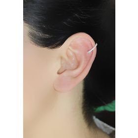 Söğütlü Silver Gümüş Rodyumlu Zirkon Taşlı Tekli Kıkırdak Küpe