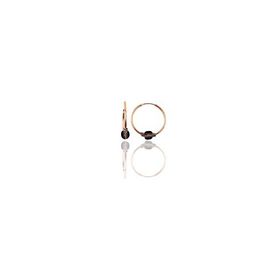 Söğütlü Silver Gümüş Rose 12 mm Mini Açık Kahverengi Taşlı Halka Küpe