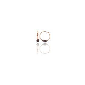 Söğütlü Silver Gümüş Rose 12 mm Mini Açık Kahverengi Taşlı Halka Küpe