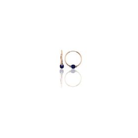 Söğütlü Silver Gümüş Rose 12 mm Mini Çivit Mavisi Halka Küpe