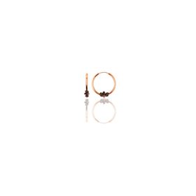 Söğütlü Silver Gümüş Rose 12 mm Mini İşlemeli Halka Küpe