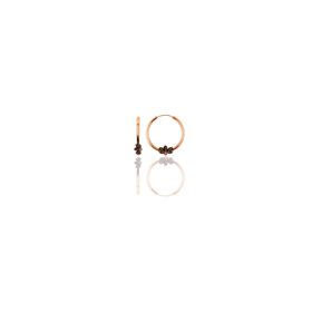 Söğütlü Silver Gümüş Rose 12 mm Mini İşlemeli Halka Küpe