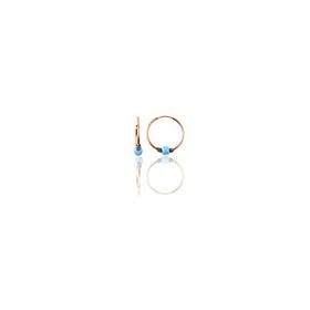 Söğütlü Silver Gümüş Rose 12 mm Mini Turkuaz Taşlı Halka Küpe