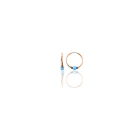 Söğütlü Silver Gümüş Rose 12 mm Mini Turkuaz Taşlı Halka Küpe