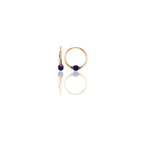 Söğütlü Silver Gümüş Rose 14 mm Çivit Mavisi Halka Küpe