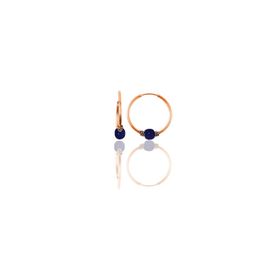 Söğütlü Silver Gümüş Rose 14 mm Çivit Mavisi Halka Küpe