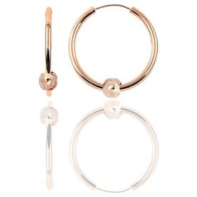 Söğütlü Silver Gümüş Rose 14 mm Sade Toplu Halka Küpe