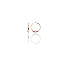 Söğütlü Silver Gümüş Rose 14 mm Sade Toplu Halka Küpe