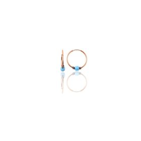 Söğütlü Silver Gümüş Rose 14 mm Turkuaz Taşlı Halka Küpe