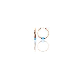 Söğütlü Silver Gümüş Rose 14 mm Turkuaz Taşlı Halka Küpe