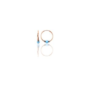 Söğütlü Silver Gümüş Rose 14 mm Turkuaz Taşlı Halka Küpe