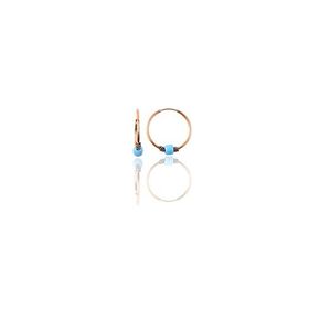 Söğütlü Silver Gümüş Rose 14 mm Turkuaz Taşlı Halka Küpe