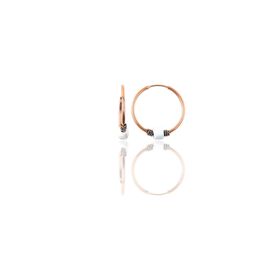 Söğütlü Silver Gümüş Rose 17 mm Beyaz Taşlı Halka Küpe