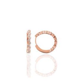 Söğütlü Silver Gümüş Rose 17 mm Sıra Taşlı Halka Küpe