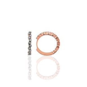 Söğütlü Silver Gümüş Rose 17 mm Sıra Taşlı Halka Küpe
