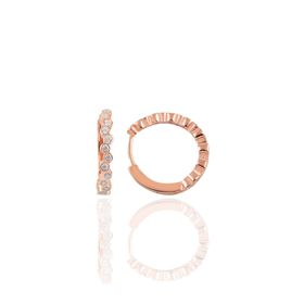Söğütlü Silver Gümüş Rose 17 mm Sıra Taşlı Halka Küpe