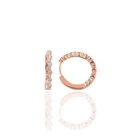Söğütlü Silver Gümüş Rose 17 mm Sıra Taşlı Halka Küpe