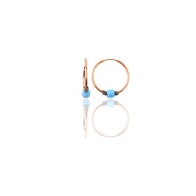 Söğütlü Silver Gümüş Rose 17 mm Turkuaz Taşlı Halka Küpe