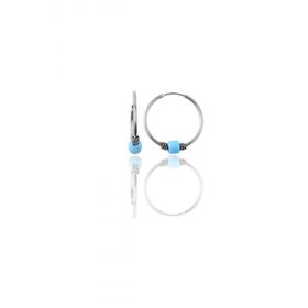 Söğütlü Silver Gümüş Rose 17 mm Turkuaz Taşlı Halka Küpe