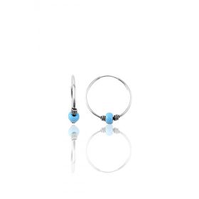 Söğütlü Silver Gümüş Rose 17 mm Turkuaz Taşlı Halka Küpe