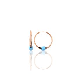 Söğütlü Silver Gümüş Rose 17 mm Turkuaz Taşlı Halka Küpe