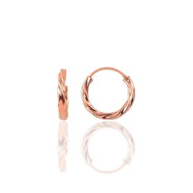 Söğütlü Silver Gümüş Rose 18 mm Burgu Halka Küpe