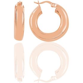 Söğütlü Silver Gümüş Rose 5 mm Kalınlığında 21 mm Halka Küpe