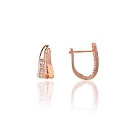 Söğütlü Silver Gümüş Rose Baget Kesim Zirkon Taşlı J Küpe