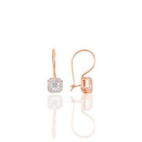 Söğütlü Silver Gümüş Rose Baget Taşlı Kare Küpe
