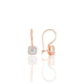 Söğütlü Silver Gümüş Rose Baget Taşlı Kare Küpe