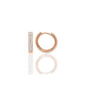 Söğütlü Silver Gümüş Rose Baget Taşlı Tamtur Halka Küpe