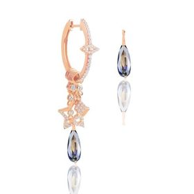 Söğütlü Silver Gümüş Rose Damla Mavi Mistik Taşlı Şans Küpe