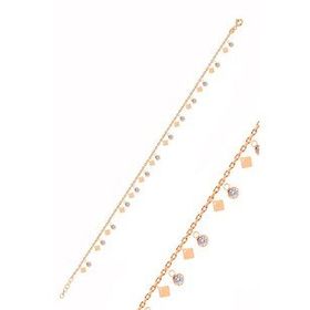 Söğütlü Silver Gümüş Rose Dilim Zirkon Taşlı Pullu Halhal
