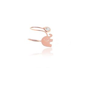 Söğütlü Silver Gümüş Rose Fil Zirkon Taşlı Kıkırdak Küpe