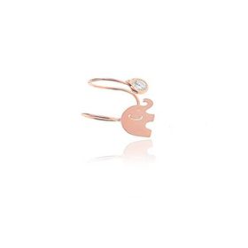 Söğütlü Silver Gümüş Rose Fil Zirkon Taşlı Kıkırdak Küpe